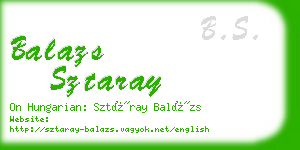 balazs sztaray business card